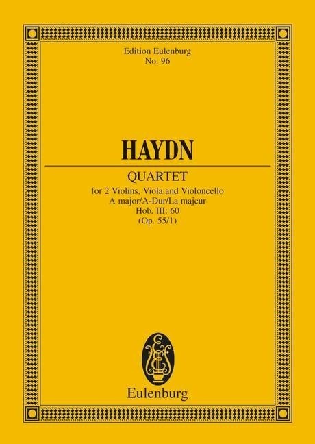 Haydn: String Quartet A major Opus 55/1 Hob. III: 60 (Study Score) published by Eulenburg